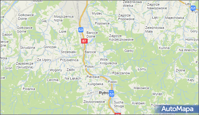 mapa Wola Krogulecka, Wola Krogulecka na mapie Targeo