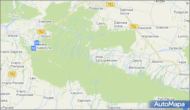 mapa Wola Szczygiełkowa, Wola Szczygiełkowa na mapie Targeo