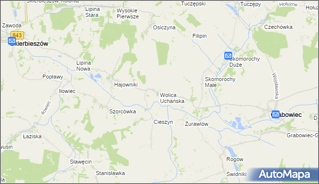 mapa Wolica Uchańska, Wolica Uchańska na mapie Targeo