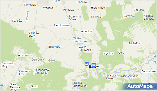 mapa Wólka Bałtowska, Wólka Bałtowska na mapie Targeo