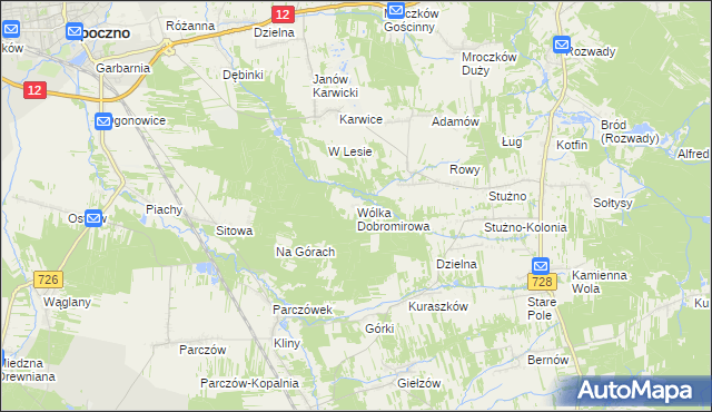 mapa Wólka Dobromirowa, Wólka Dobromirowa na mapie Targeo