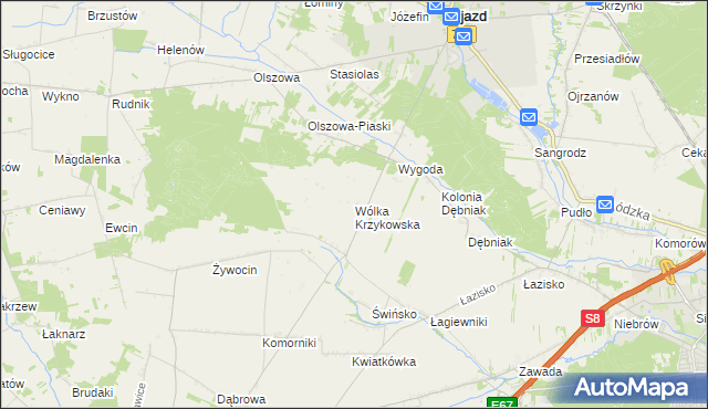 mapa Wólka Krzykowska, Wólka Krzykowska na mapie Targeo