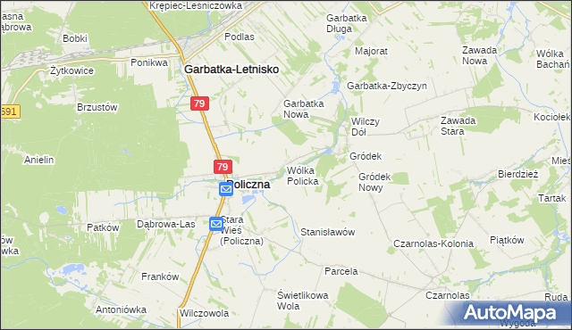 mapa Wólka Policka, Wólka Policka na mapie Targeo