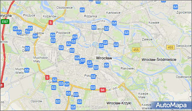 mapa Wrocławia, Wrocław na mapie Targeo