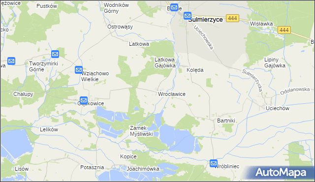 mapa Wrocławice, Wrocławice na mapie Targeo