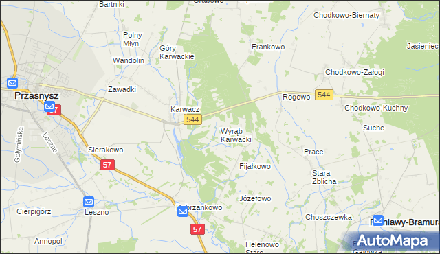 mapa Wyrąb Karwacki, Wyrąb Karwacki na mapie Targeo
