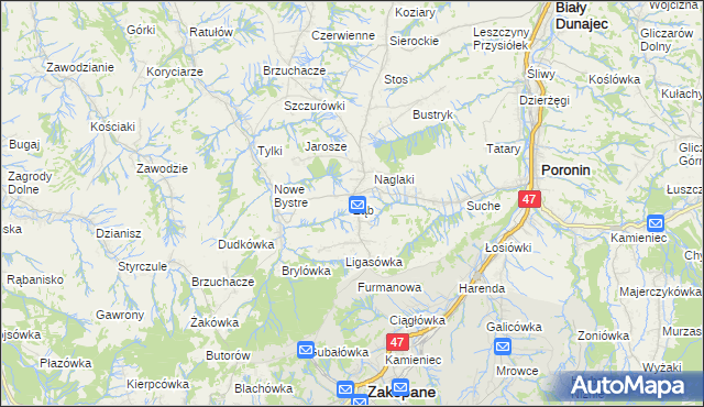 mapa Ząb, Ząb na mapie Targeo