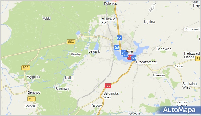 mapa Zajezierze gmina Sztum, Zajezierze gmina Sztum na mapie Targeo