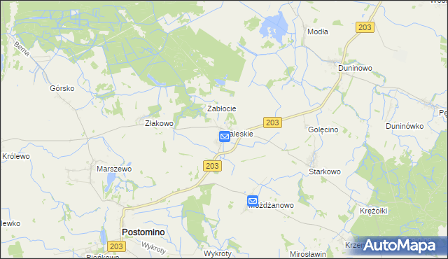 mapa Zaleskie gmina Ustka, Zaleskie gmina Ustka na mapie Targeo