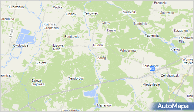 mapa Zaróg, Zaróg na mapie Targeo