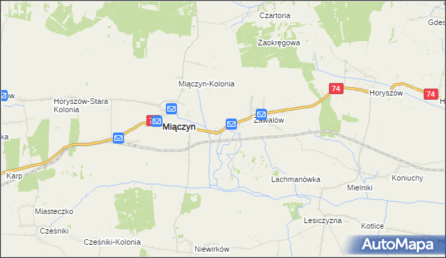 mapa Zawalów-Kolonia, Zawalów-Kolonia na mapie Targeo