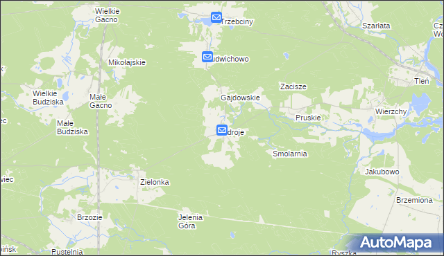 mapa Zdroje gmina Cekcyn, Zdroje gmina Cekcyn na mapie Targeo