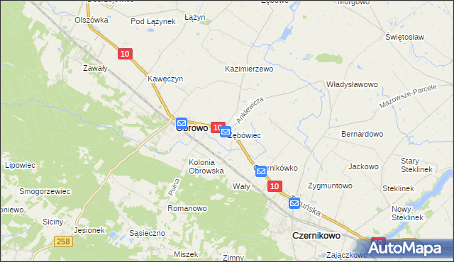 mapa Zębówiec, Zębówiec na mapie Targeo