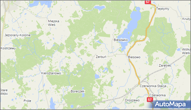 mapa Zerbuń, Zerbuń na mapie Targeo