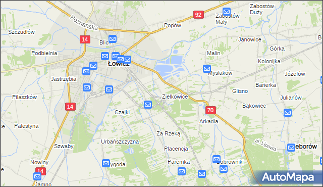 mapa Zielkowice, Zielkowice na mapie Targeo