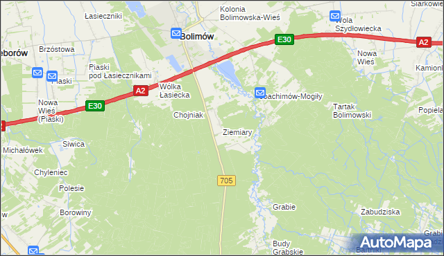 mapa Ziemiary, Ziemiary na mapie Targeo