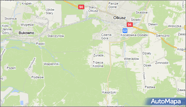 mapa Żurada, Żurada na mapie Targeo