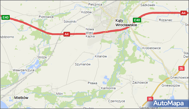 mapa Kilianów, Kilianów na mapie Targeo