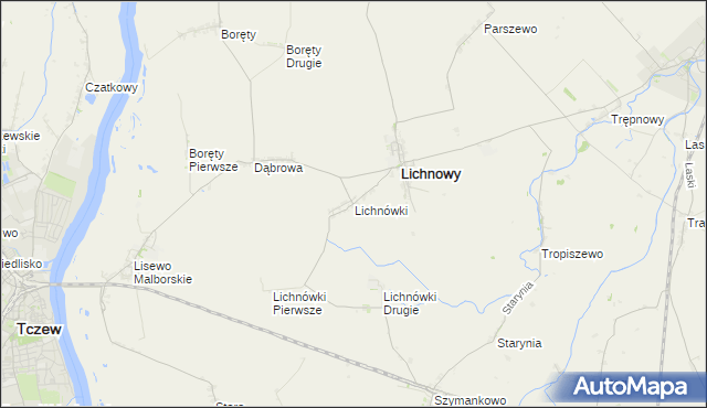 mapa Lichnówki, Lichnówki na mapie Targeo