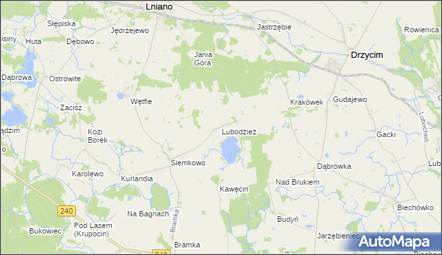 mapa Lubodzież, Lubodzież na mapie Targeo