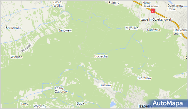 mapa Pociecha gmina Czosnów, Pociecha gmina Czosnów na mapie Targeo