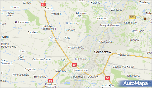mapa Rozlazłów, Rozlazłów na mapie Targeo