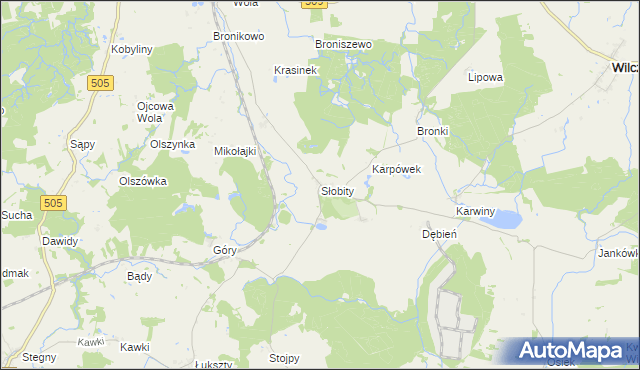 mapa Słobity, Słobity na mapie Targeo