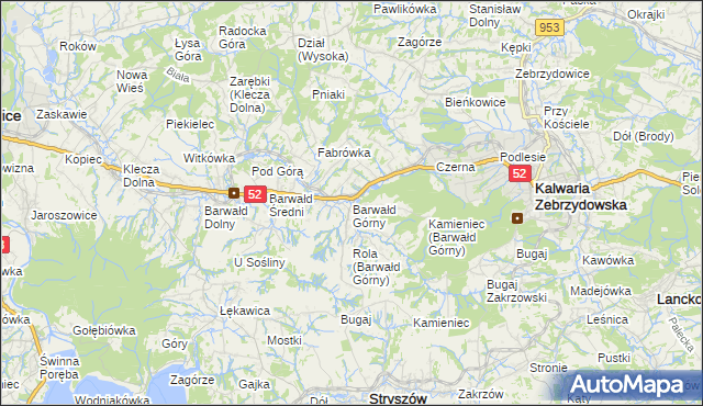 mapa Barwałd Górny, Barwałd Górny na mapie Targeo