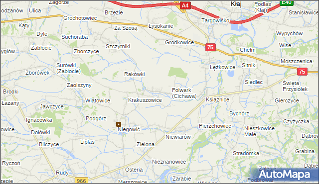 mapa Cichawa, Cichawa na mapie Targeo