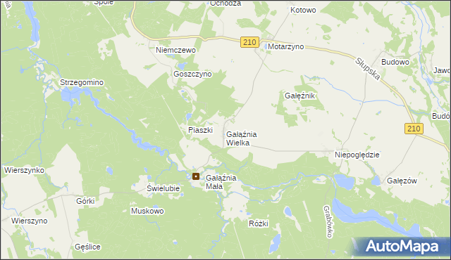 mapa Gałąźnia Wielka, Gałąźnia Wielka na mapie Targeo