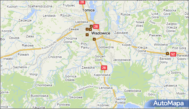 mapa Gorzeń Dolny, Gorzeń Dolny na mapie Targeo