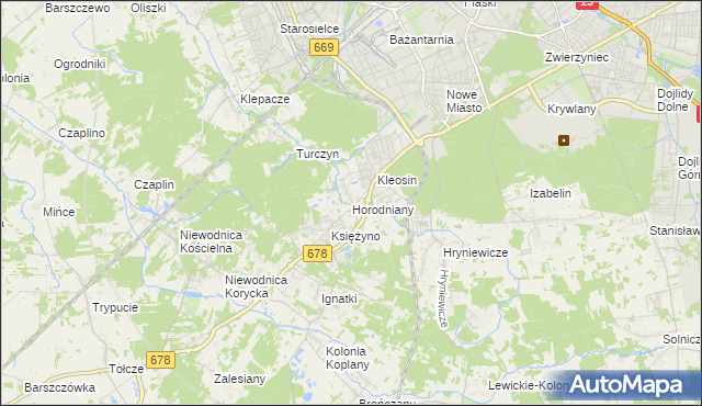 mapa Horodniany, Horodniany na mapie Targeo