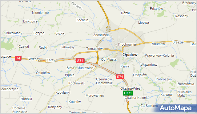 mapa Marcinkowice gmina Opatów, Marcinkowice gmina Opatów na mapie Targeo
