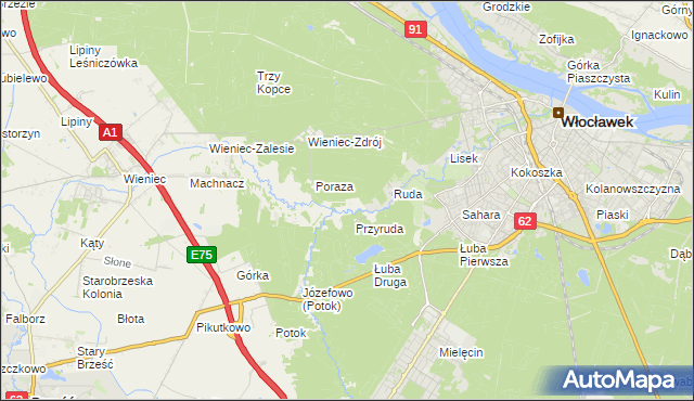 mapa Mazury gmina Brześć Kujawski, Mazury gmina Brześć Kujawski na mapie Targeo