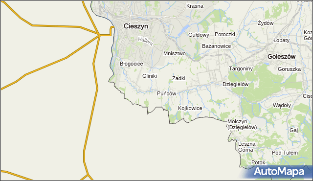 mapa Puńców, Puńców na mapie Targeo