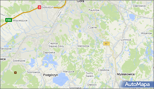mapa Staniszów, Staniszów na mapie Targeo