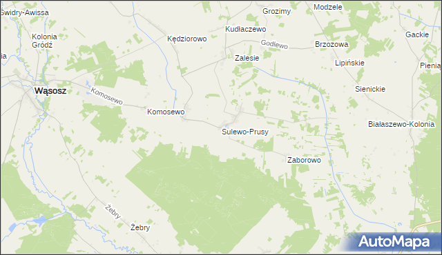mapa Sulewo-Prusy, Sulewo-Prusy na mapie Targeo