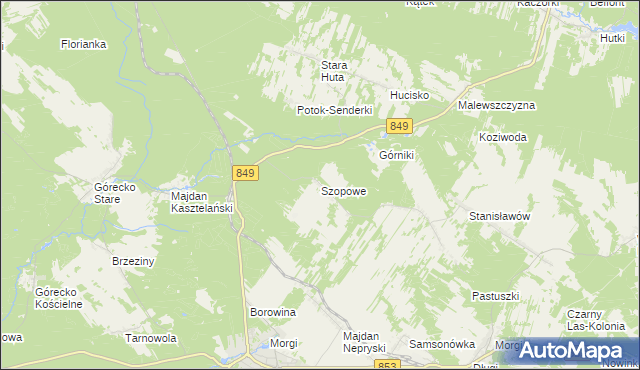 mapa Szopowe, Szopowe na mapie Targeo