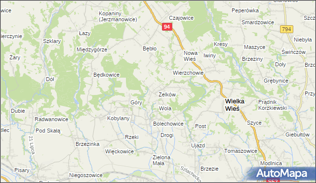 mapa Zelków, Zelków na mapie Targeo