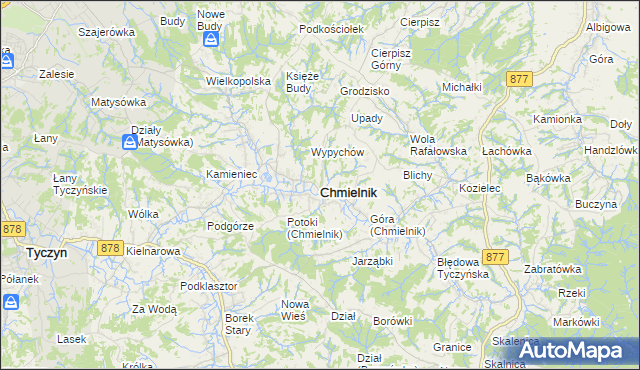 mapa Chmielnik powiat rzeszowski, Chmielnik powiat rzeszowski na mapie Targeo