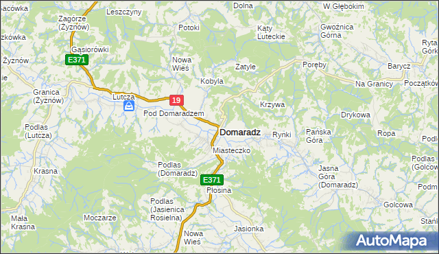 mapa Domaradz powiat brzozowski, Domaradz powiat brzozowski na mapie Targeo