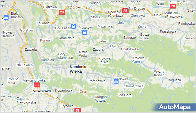 mapa Królowa Polska, Królowa Polska na mapie Targeo