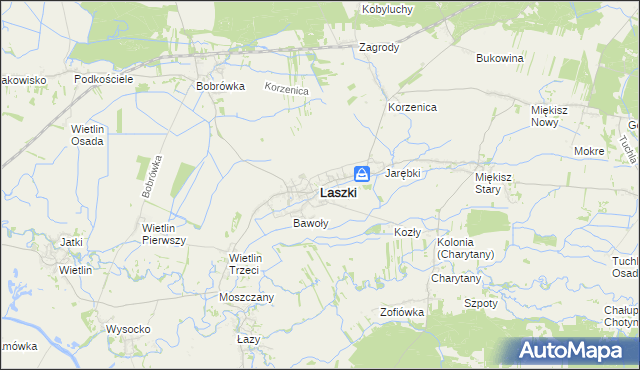 mapa Laszki powiat jarosławski, Laszki powiat jarosławski na mapie Targeo