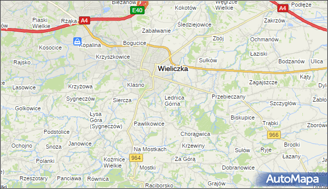 mapa Lednica Górna, Lednica Górna na mapie Targeo