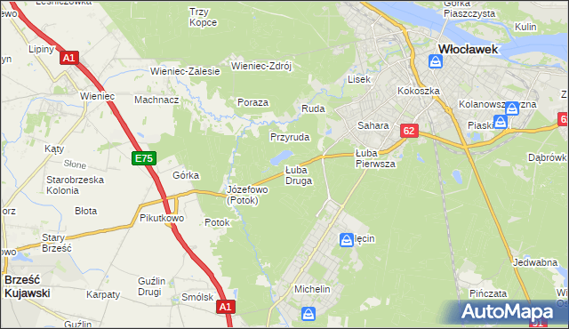 mapa Łuba Druga, Łuba Druga na mapie Targeo