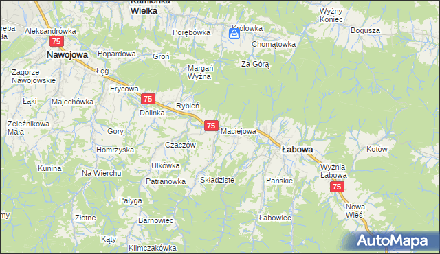 mapa Maciejowa, Maciejowa na mapie Targeo