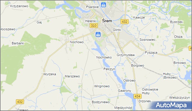 mapa Nochówko, Nochówko na mapie Targeo