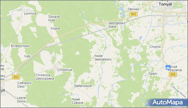 mapa Nowe Jastrzębsko, Nowe Jastrzębsko na mapie Targeo