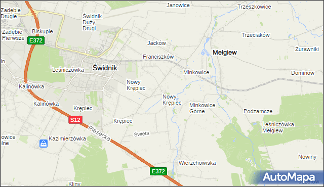 mapa Nowy Krępiec, Nowy Krępiec na mapie Targeo