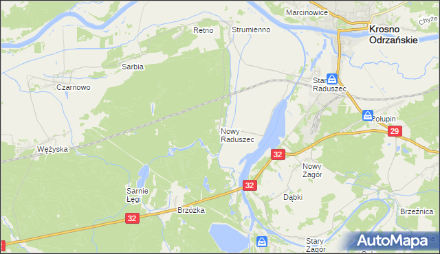 mapa Nowy Raduszec, Nowy Raduszec na mapie Targeo